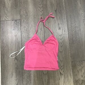 Pink Halter Crop Top